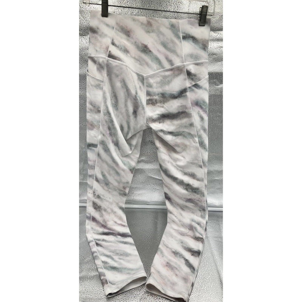 Athleta Salutation Stash Pocket II Serene 7/8 Tight-Marbled Grey/Pink ~Size ST